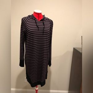 Soma hooded striped lounge dress Black/Purple size M